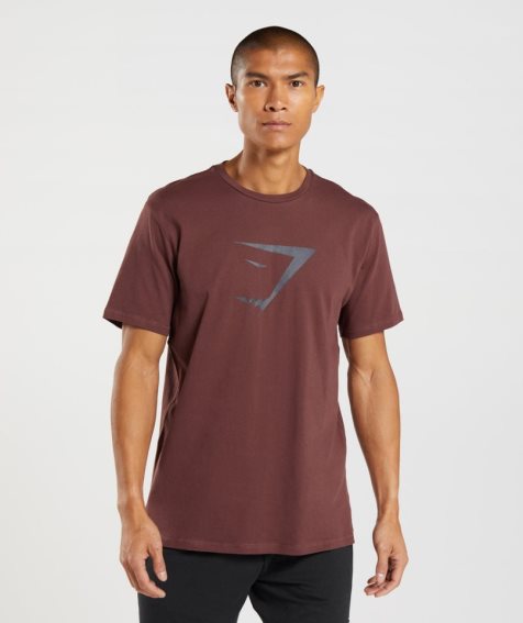 Men's Gymshark Sharkhead Infill T-Shirts Brown | NZ 0JCGVO